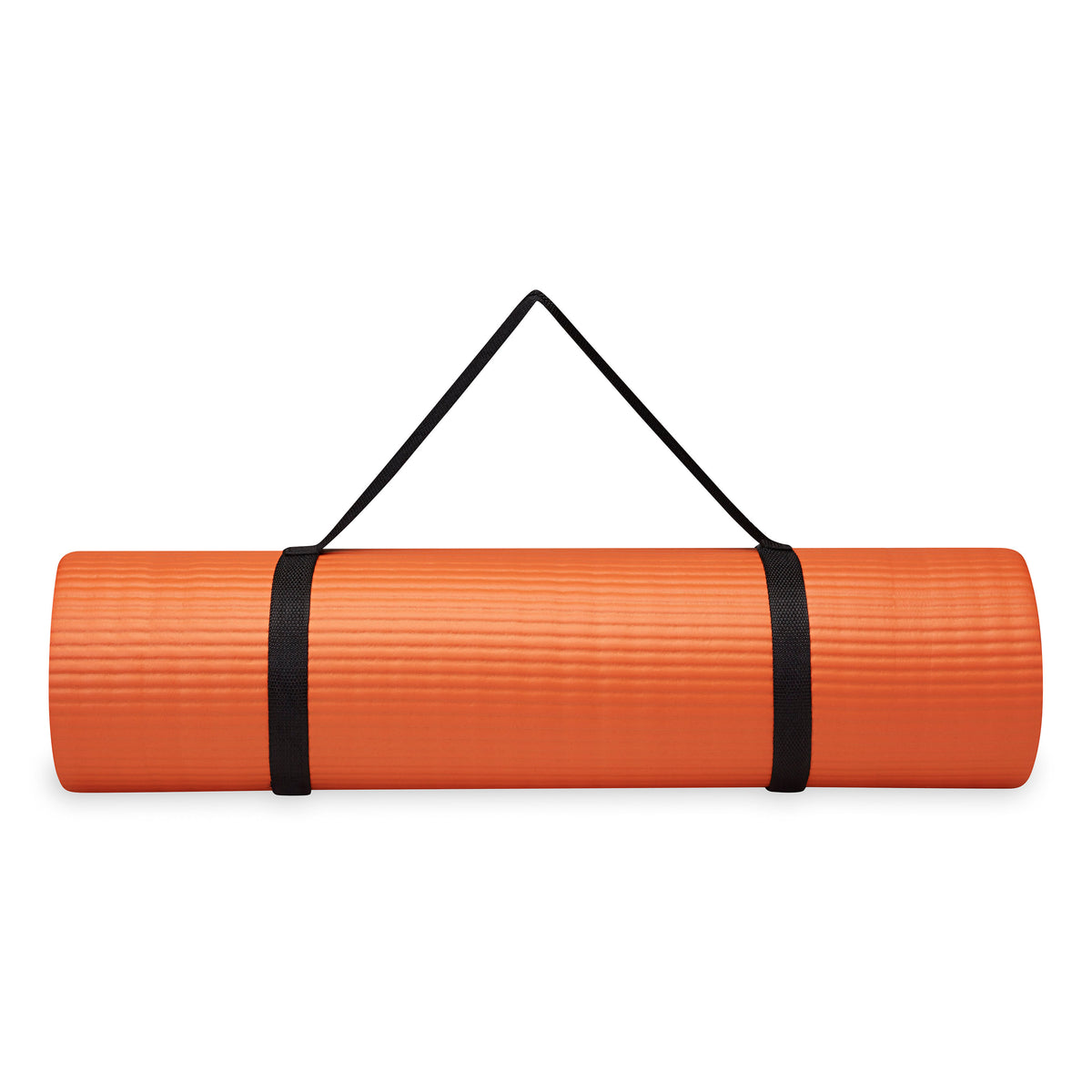 Gaiam Essentials Fitness Mat & Sling (10mm) orange rolled with sling